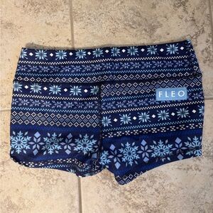 Fleo Navy and Light Blue Snowflake Shorts - “Snow Angel”